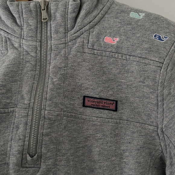 Vineyard Vines- 1/4 Zip Gray Pullover with Cute Whale Embroidery - Picture 3 of 5